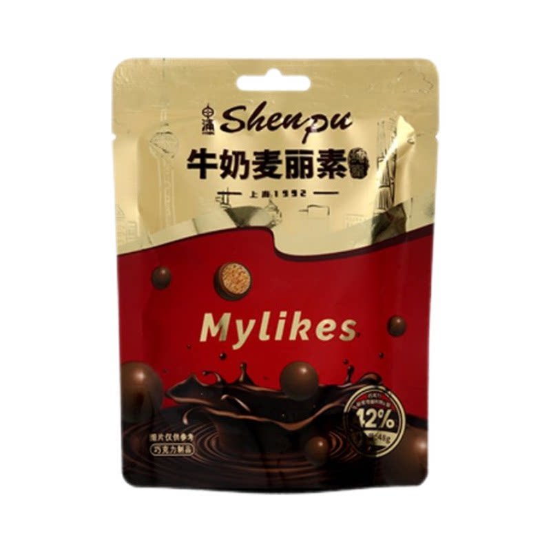 申浦牛奶麦丽素纯可可脂巧克力