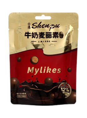 申浦牛奶麦丽素纯可可脂巧克力
