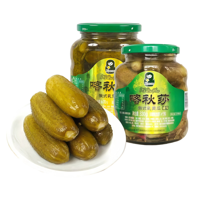 俄式0脂酸黄瓜罐头原装进口