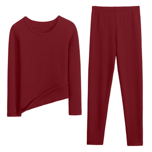 冬季加绒保暖内衣男女士纯棉毛衫青年全棉打底加厚防寒秋衣裤套装