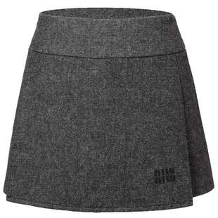 Yonge&Finch/扬芬缇2025秋复古毛妮半身裙高腰A字裙短裙裤NEINAY