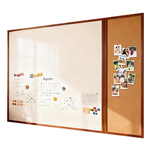 长远磁吸珐琅白板软木组合板可擦写挂墙照片墙儿童家用教学黑板墙大可涂鸦墙贴磁性冰箱贴展示墙木框DIY定制