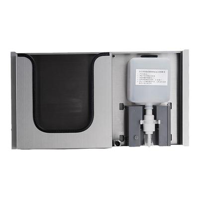 镜后抽纸盒二合一感应皂液器商用