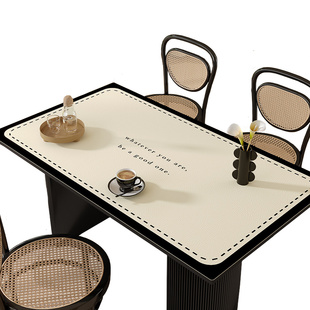 高级感复古餐桌桌布皮革桌垫免洗防油防水防烫桌面垫轻奢茶几台布