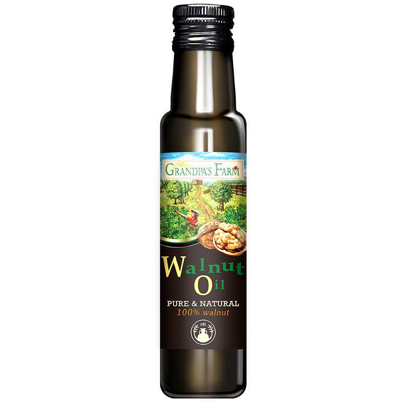 爷爷的农场DHA冷榨核桃油儿童辅食食用油核桃油100mlx1瓶