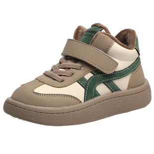 芭芭鸭2025冬季新款儿童棉鞋加绒男童鞋子女童二棉鞋高帮加厚冬鞋