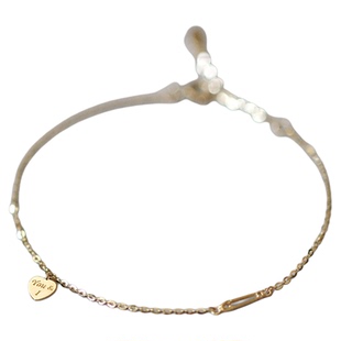 不买南北】S925纯银镀金手链气质百搭通勤英文爱心别针极细手饰品