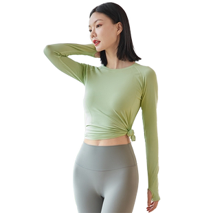 卡益瑜伽服女秋冬一体织长袖健身上衣专业高端时尚普拉提训练服女