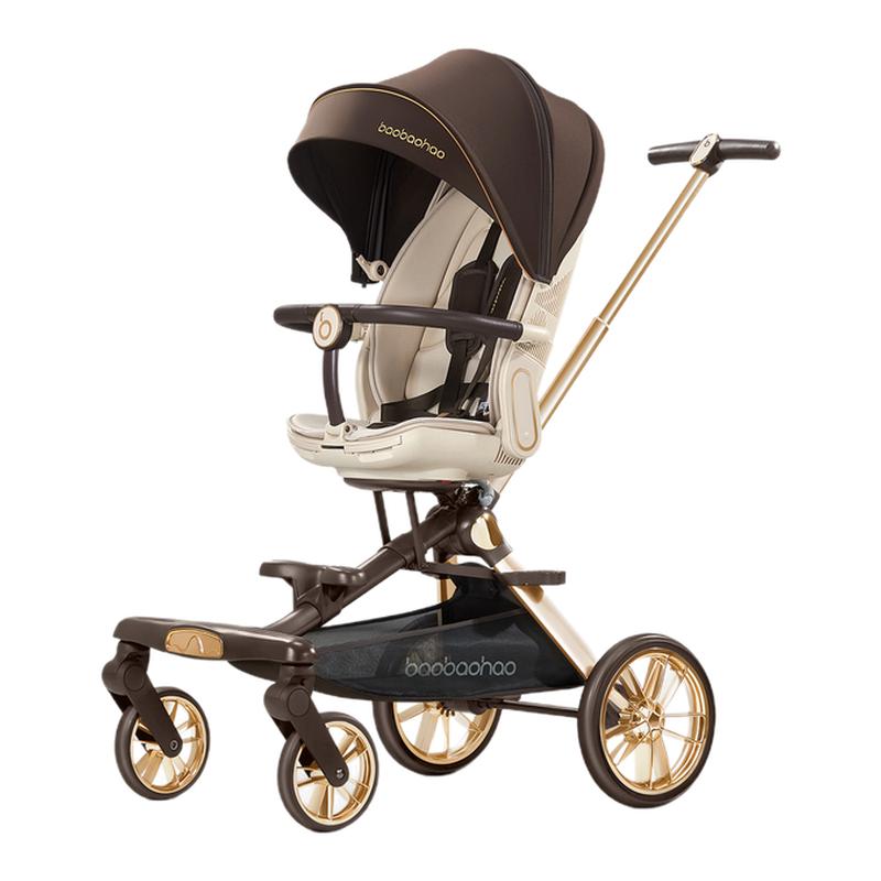 宝宝好V16max婴儿推车大轮版轻便可折叠可坐可躺双向高景观溜娃车