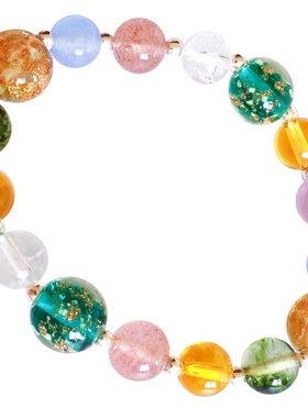 绿色夜光琉璃草莓晶手串