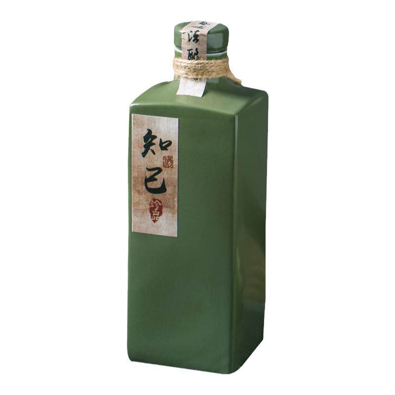 黔途陶瓷大气竹墨绿酒瓶不渗漏