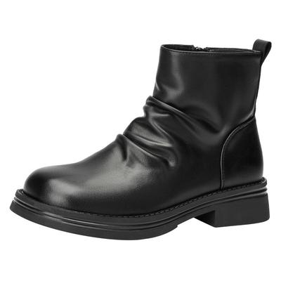 戈美其英伦风褶皱显瘦马丁靴