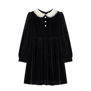 RBIGX瑞比克秋冬款儿童公主裙复古丝绒连衣裙女童高级法式礼服裙