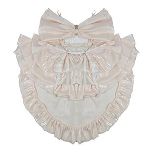 肉肉梦大码法式少女重工甜美蝴蝶结连衣裙仙女风200斤迪士尼穿搭