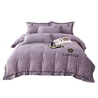 高端品质加厚暖冬牛奶绒四件套