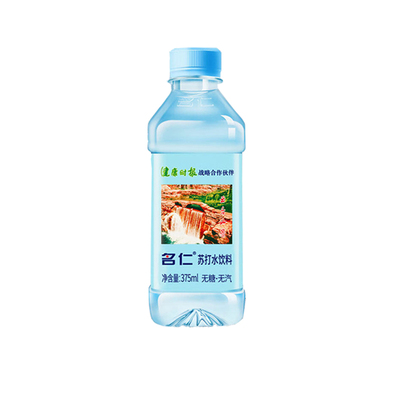 名仁苏打水375ml*8弱碱性小分子水无蔗糖办公饮料柠檬原味瓶装