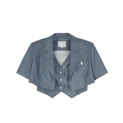 REVAN芮范设计师款辣妹小马甲截短式西装RM30101329