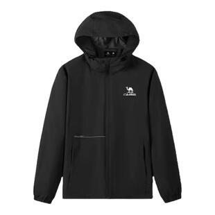 骆驼运动外套女秋季风衣外套连帽户外软壳登山防水防风薄绒夹克男