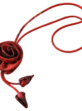 真丝香云纱毛衣链遮颈纹装饰颈链