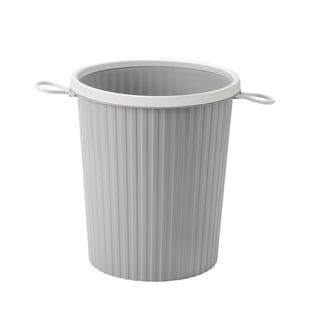 康溢圆形条纹垃圾桶 双耳时尚日式简约办公室卧室客厅家用纸篓