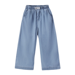 女童阔腿裤2026新款宝宝春装百搭休闲裤春季儿童裤子潮大童牛仔裤