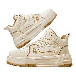 森马高帮男鞋2026新款夏季潮牌小众休闲板鞋增高厚底男士小白鞋W