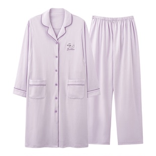 2026新款长袖睡裙月子服春秋冬季长款产后睡衣孕妇哺乳喂奶家居服