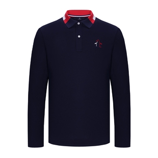 MUNSINGWEAR万星威高尔夫男士秋冬长袖t恤上衣翻领运动POLO衫