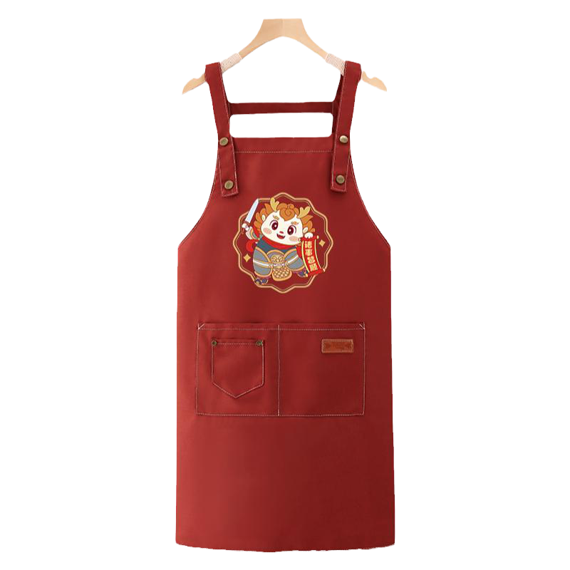 定制logo印字纯棉围裙帆布工作服
