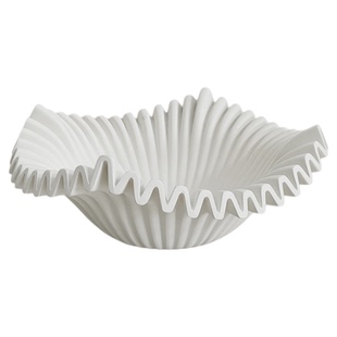 觅屿/法式奶油风果盘白色果碗收纳盘餐桌装饰物很优雅的艺术摆件