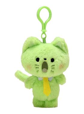 可爱禁止焦虑绿色小猫咪书包挂件