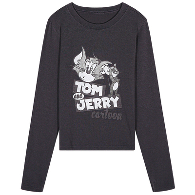 今屿花花长袖显瘦T恤女打底衫