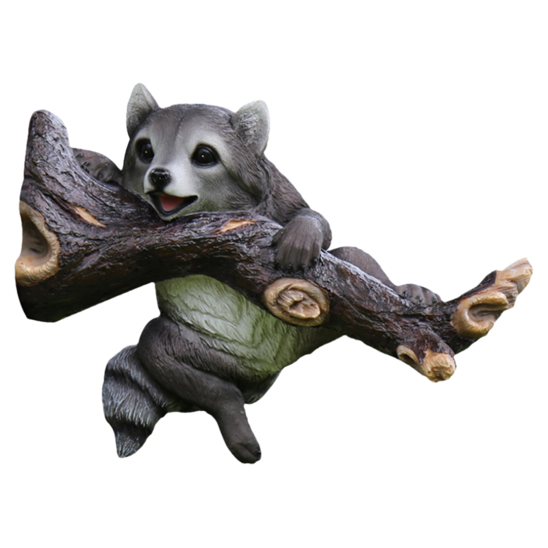 户外园林景观树上挂件树脂动物仿真浣熊别墅花园庭院院子装饰创意