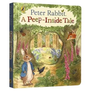 彼得兔的故事 英文原版绘本 Peter Rabbit A Peep-Inside Tale 比德兔 儿童启蒙认知早教纸板翻翻书 Beatrix Potter 进口英语书籍