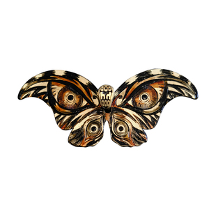 ooohhooo手作黄铜手绘飞蛾吊坠项链原创设计昆虫饰品蝴蝶翅膀首饰