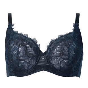 华歌尔Wacoal内衣女大胸显小显瘦防外扩薄款透气蕾丝全罩杯文胸