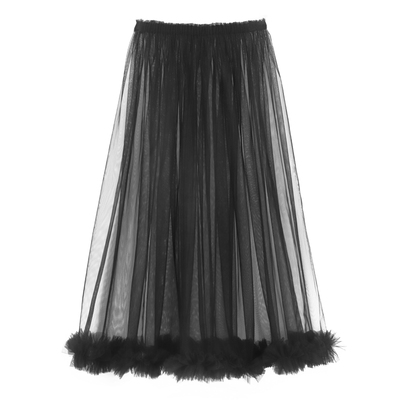 纱裙小个子高腰显瘦a单层