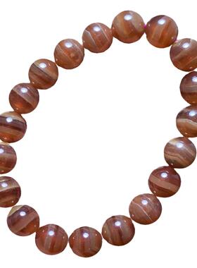 天然冰种秘鲁红纹石花纹手链女