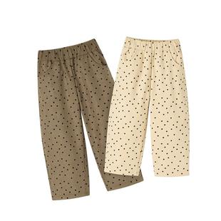 【灯芯绒】尼多熊25冬季新款女童波点休闲裤女宝宝宽松直筒裤保暖