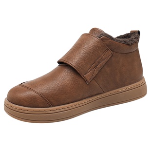 公牛世家高帮男鞋冬季加绒保暖休闲皮鞋男士百搭英伦一脚蹬保暖鞋