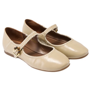 fed法式单鞋春季新款女鞋平底玛丽珍鞋真皮芭蕾鞋女S1205-YA283