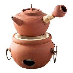 【明德园】潮州砂铫壶煮水红泥窑变急须壶家用功夫茶炭炉电陶煮茶