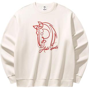 安踏好事发生丨以梦为马加绒卫衣马年新年男女冬季休闲套头衫上衣