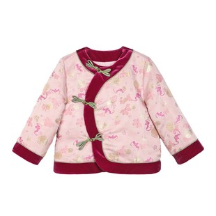 NORNOR童装 女童新年套装2026新款儿童宝宝拜年服国风云肩连衣裙