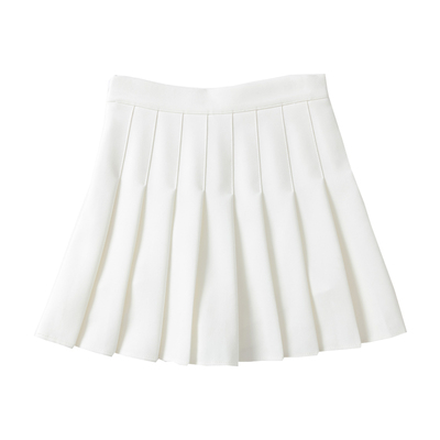 白色百褶裙女春夏小个子半身裙