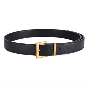 新款女士皮带真皮简约装饰百搭显瘦牛皮金色针扣配牛仔裤腰带女潮