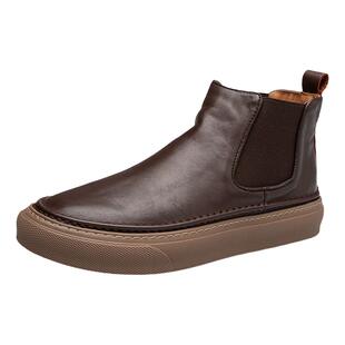 帕达索秋季马丁靴男真皮复古透气英伦高帮皮鞋男厚底短靴潮201208