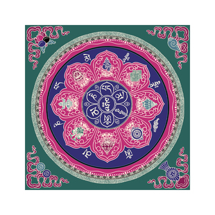 曼陀罗吉祥八宝非遗唐卡手绘diy挂画手工填充涂色客厅玄关装饰画