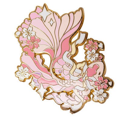 月色星象斗鱼金属珐琅徽章胸针