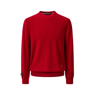 GIOVANNI VALENTINO全羊毛针织衫男士秋冬季宽松休闲圆领保暖毛衣